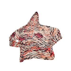 Jones New York Size 2X Long Sleeve Multicolor Striped Hoodie